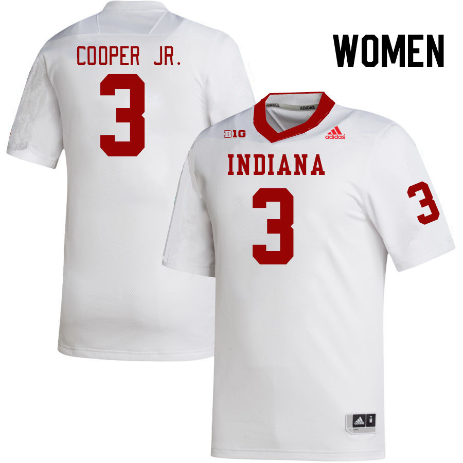 Women #3 Omar Cooper Jr. Indiana Hoosiers College Football Jerseys Stitched-White